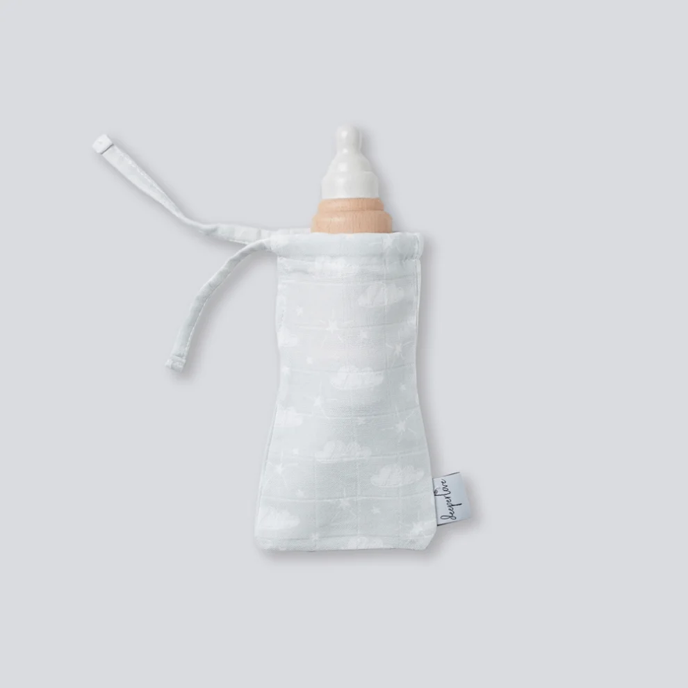 Deeperlove - Muslin Bottle Pouch - Grey Cloud