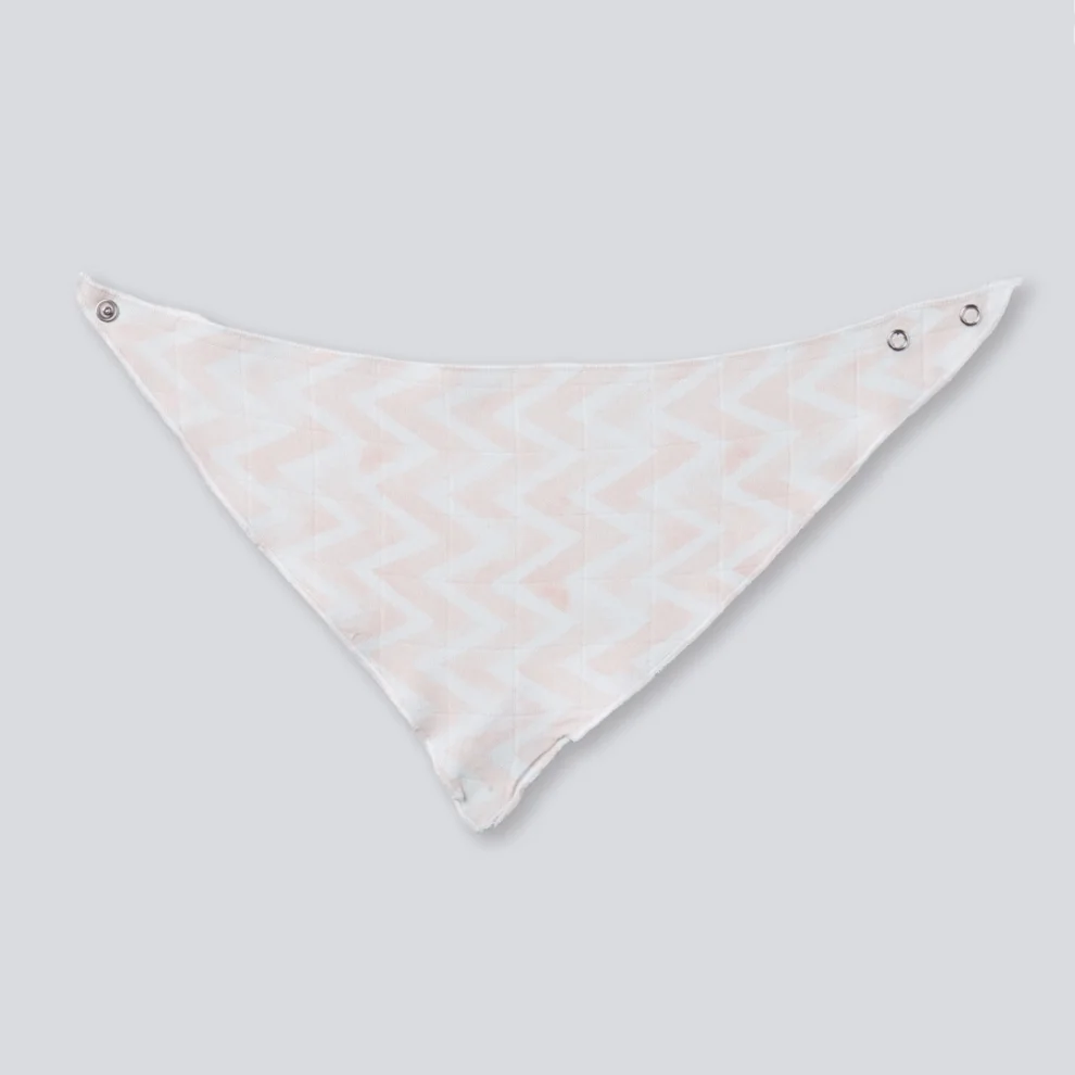 Deeperlove - Muslin Bandana Bib - Pink ZigZag