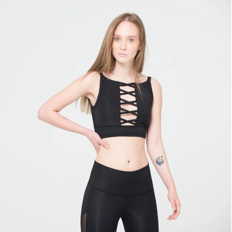 Ryder Act - Cross-Lane Detailed Low-Cut Crop Top