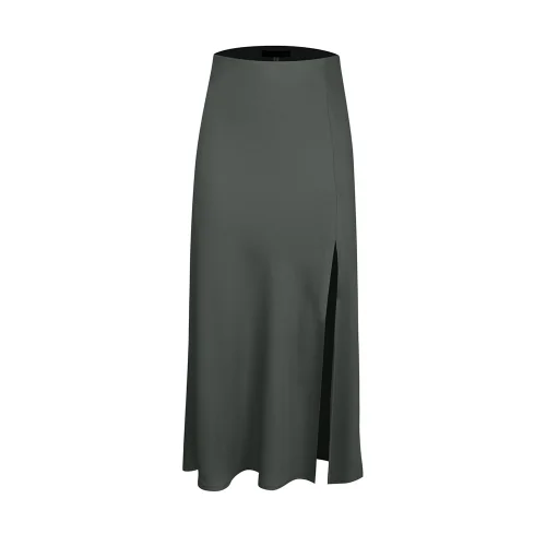 Rivus - Malus Front Slit Satin Skirt