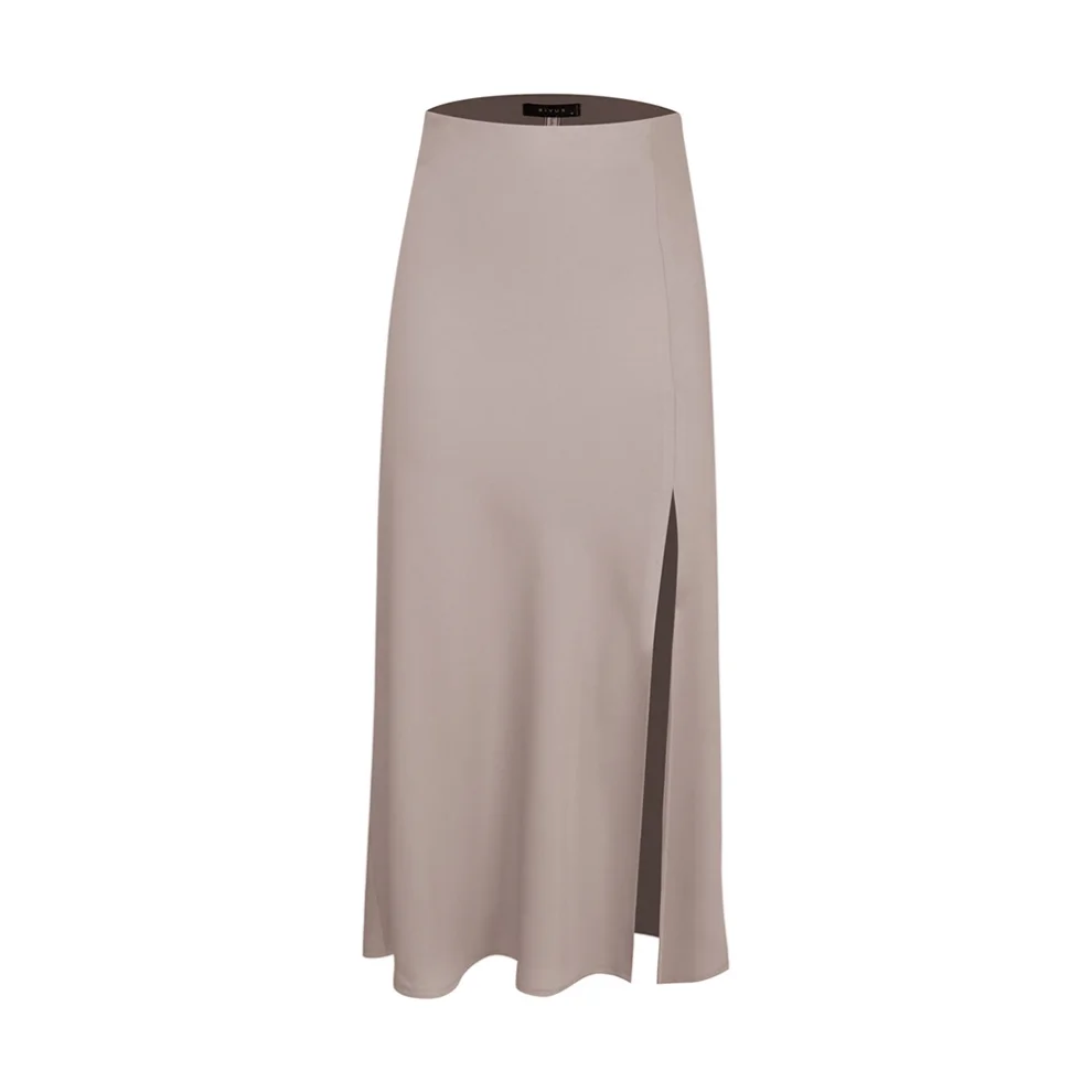 Rivus - Malus Front Slit Satin Skirt