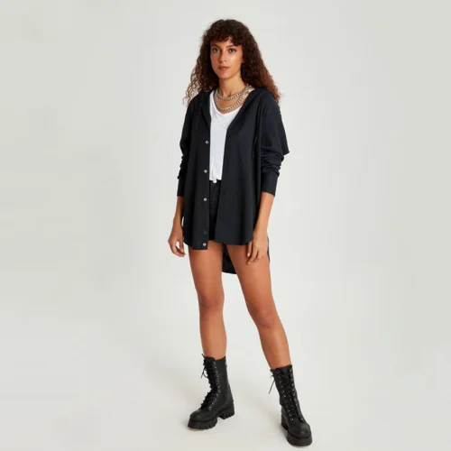 Fok - Oversized Hoodie Women Shirt