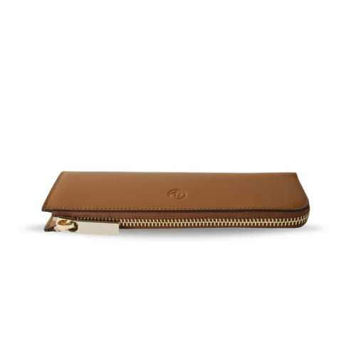 Bustha - Earth C Zip Pen Flat Zipper Leather Pencil Case