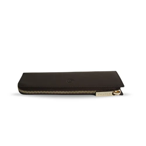 Bustha - Earth C Zip Pen Flat Zipper Leather Pencil Case