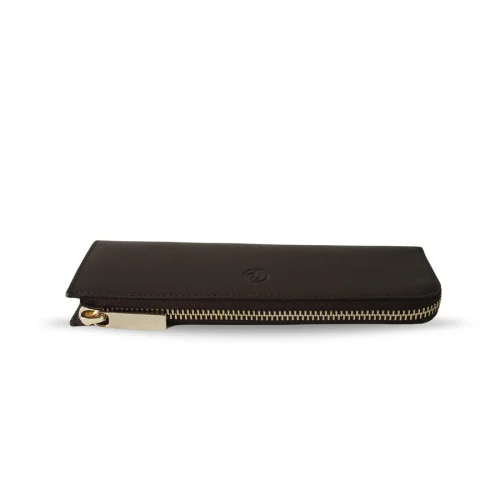 Bustha - Earth C Zip Pen Flat Zipper Leather Pencil Case