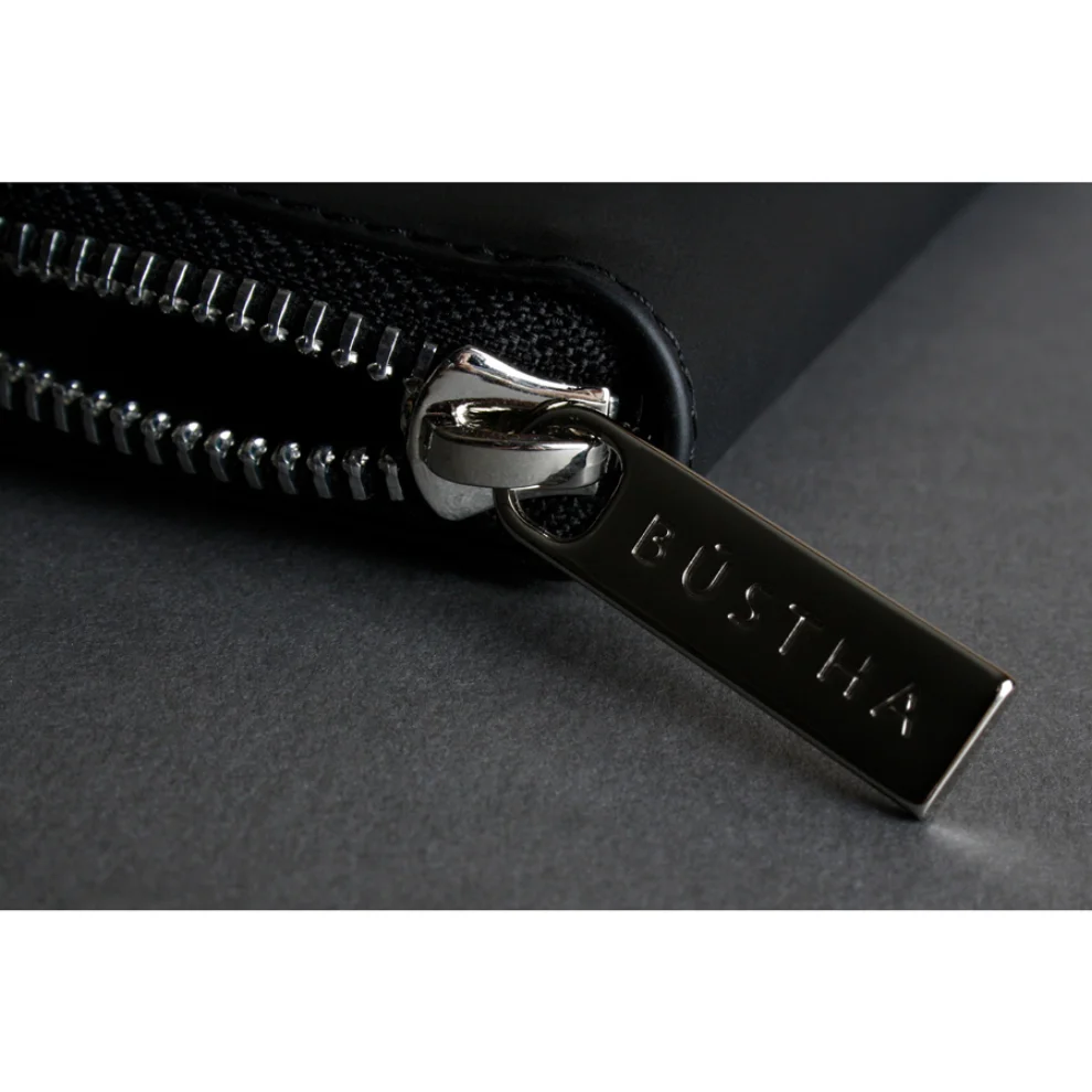 Bustha - Earth C Zip Pen Flat Zipper Leather Pencil Case