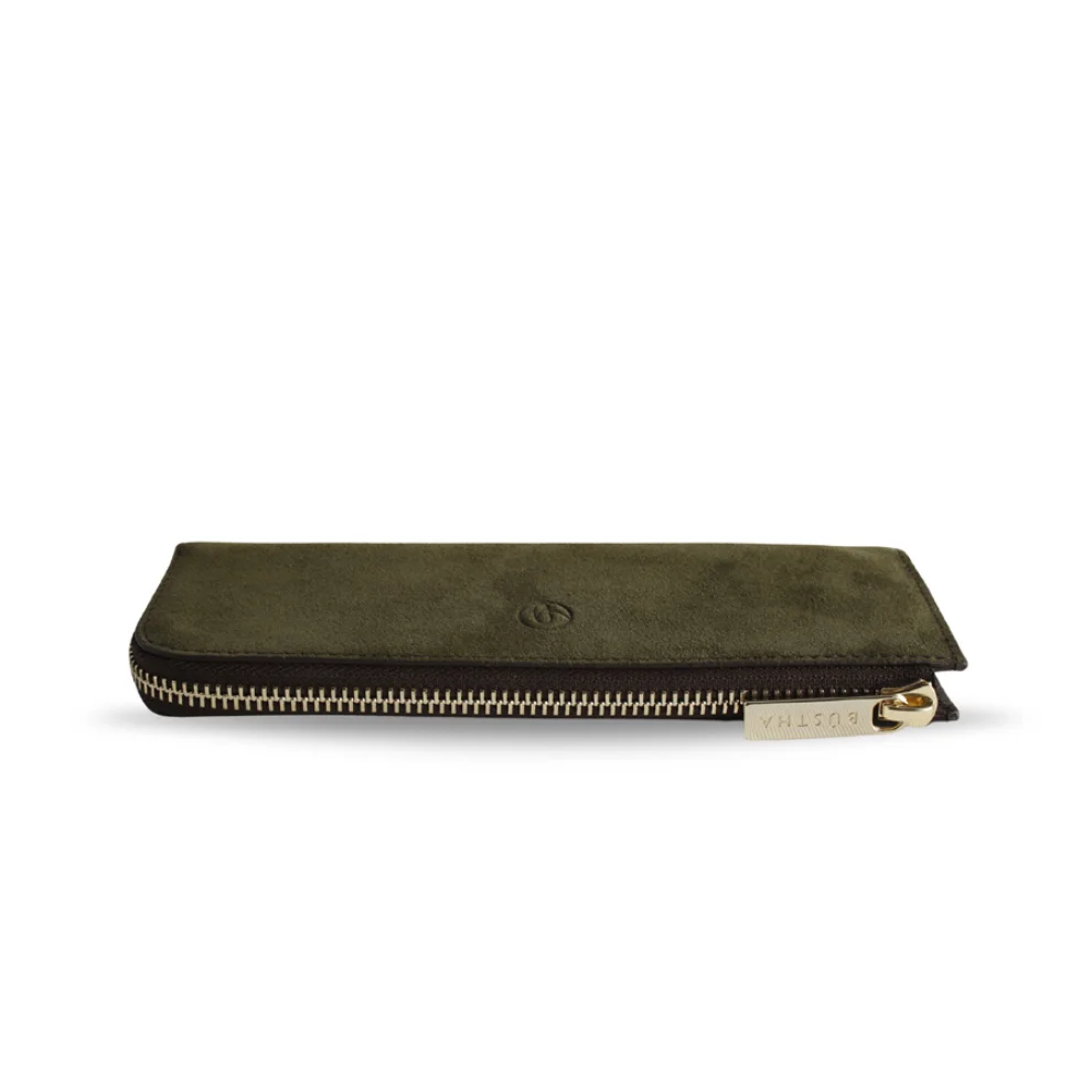 Bustha - Earth C Zip Pen Flat Zipper Suede Pencil Case