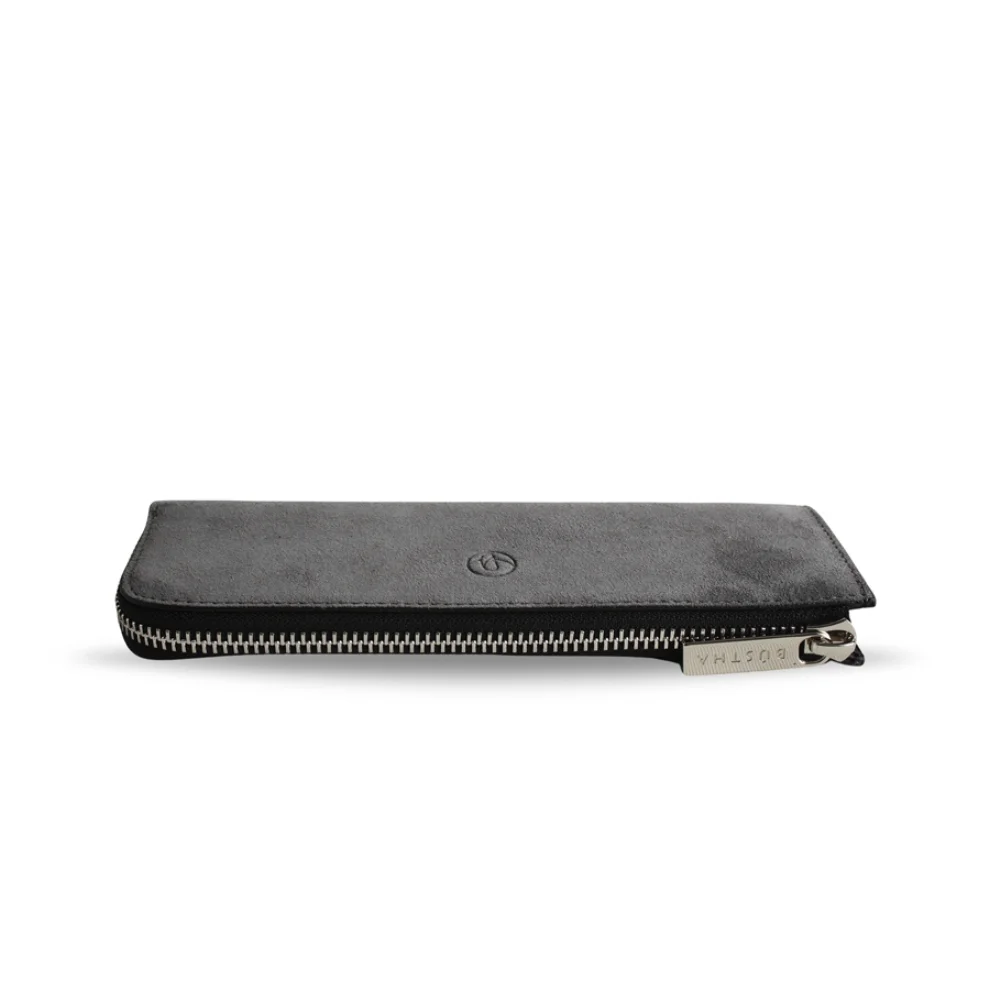 Bustha - Earth C Zip Pen Flat Zipper Suede Pencil Case