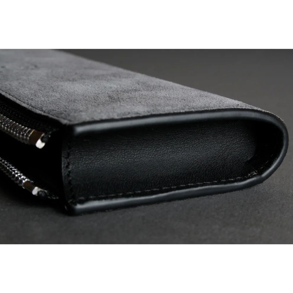 Bustha - Earth C Zip Pen Flat Zipper Suede Pencil Case