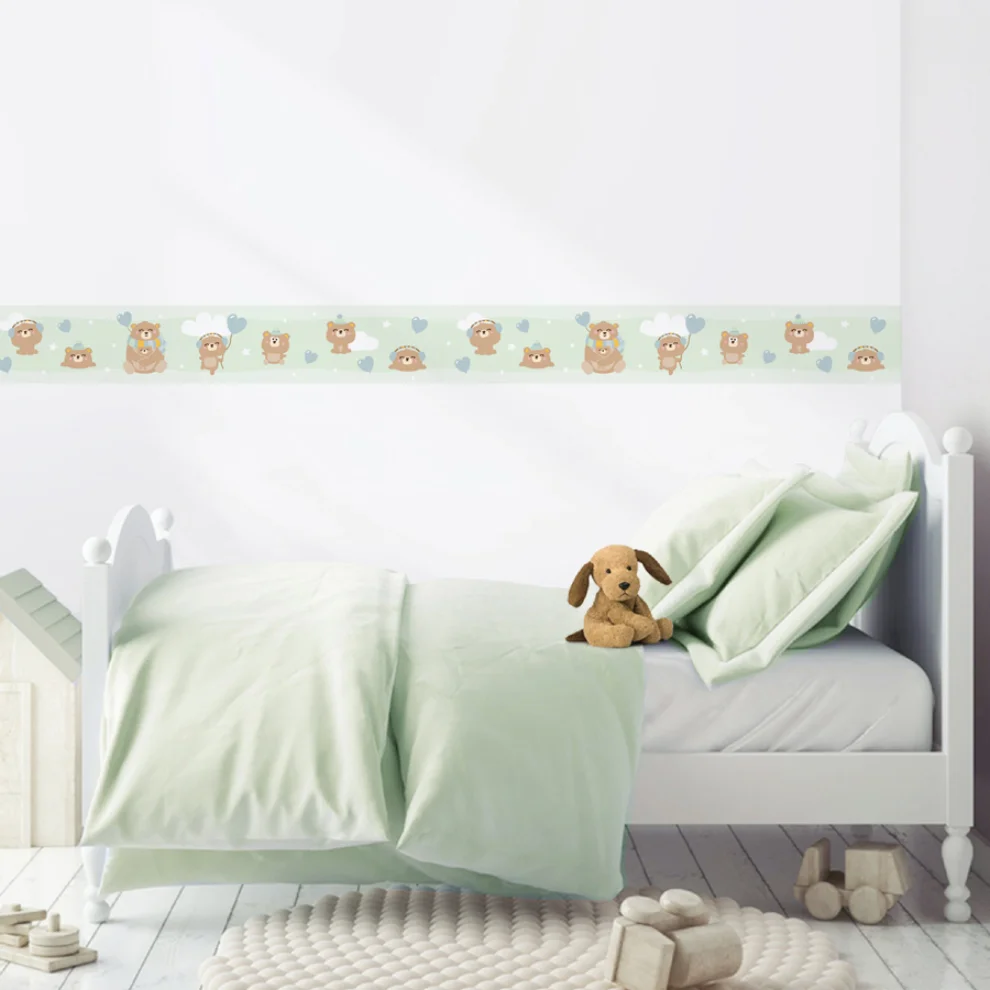 Jüppo - Happy Teddy Folks Border Wall Sticker