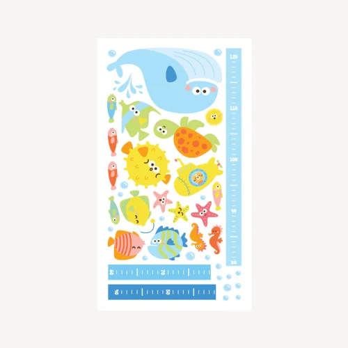 Jüppo - Cute Sea Creatures Wall Sticker Height Ruler