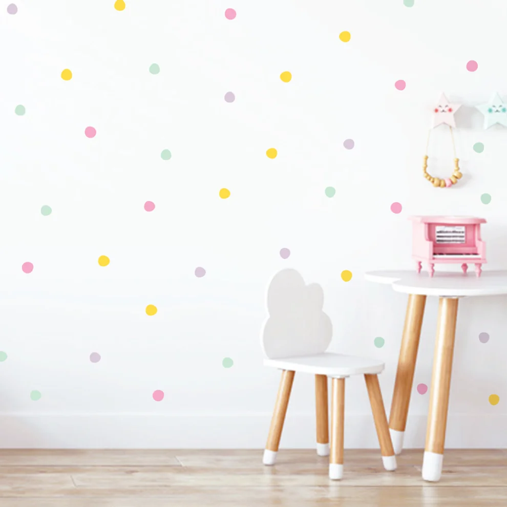 Jüppo - Pinkie Polka Dots Mini Wall Sticker Set