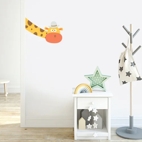 Jüppo - Giraffe Out of The Blue Wall Sticker - Left to Right