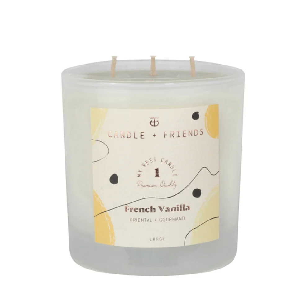 Candle and Friends - No.1 French Vanilla Three Wick Glass Candle