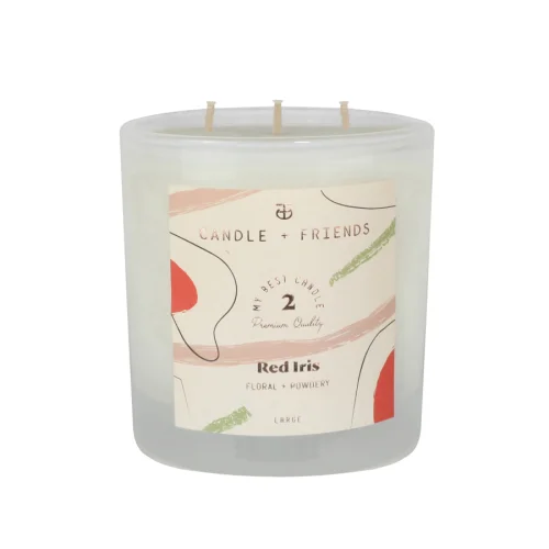 Candle and Friends - No.2 Red Iris Glass Candle with Three Wick