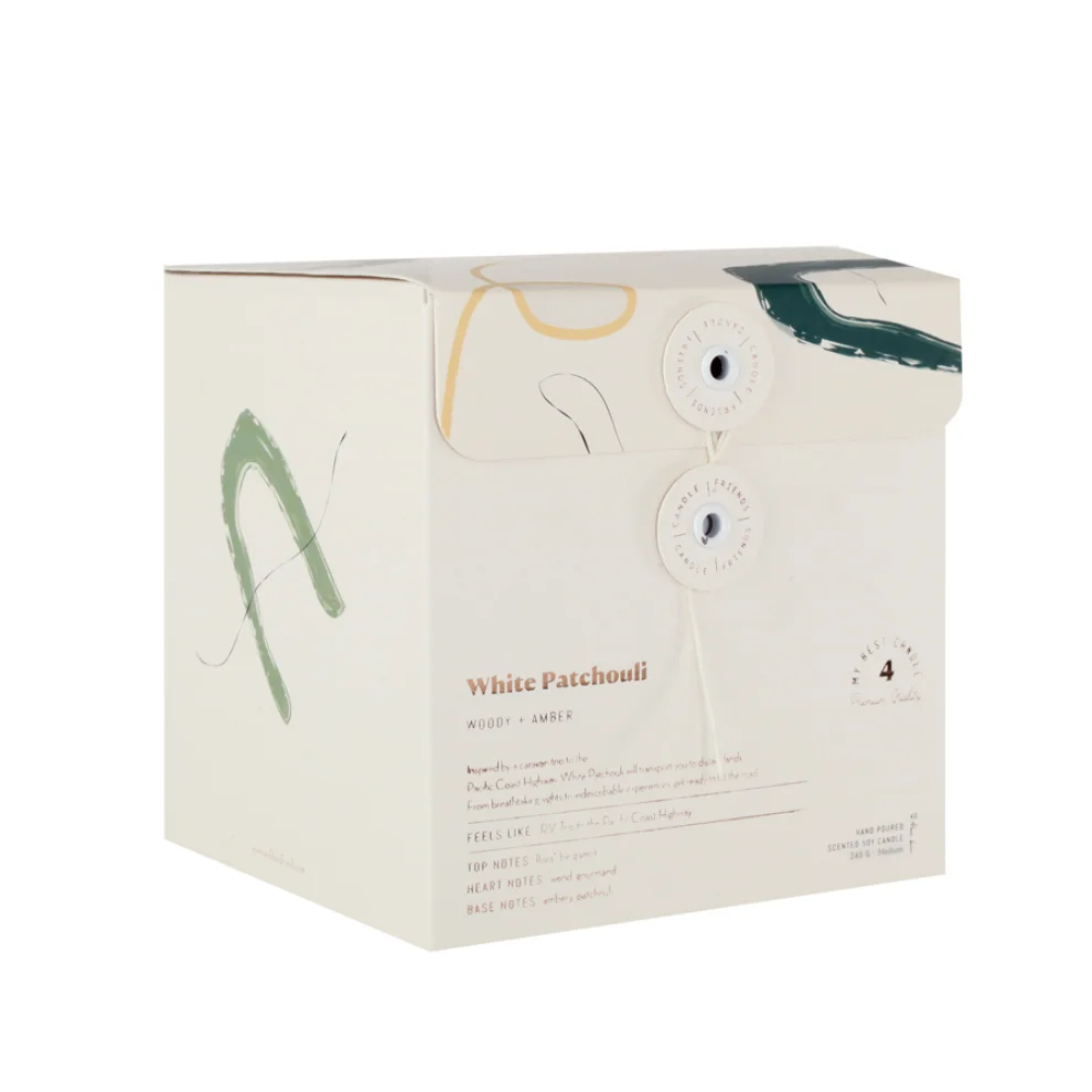 Candle and Friends - No.4 White Patchouli Üç Fitilli Cam Mum