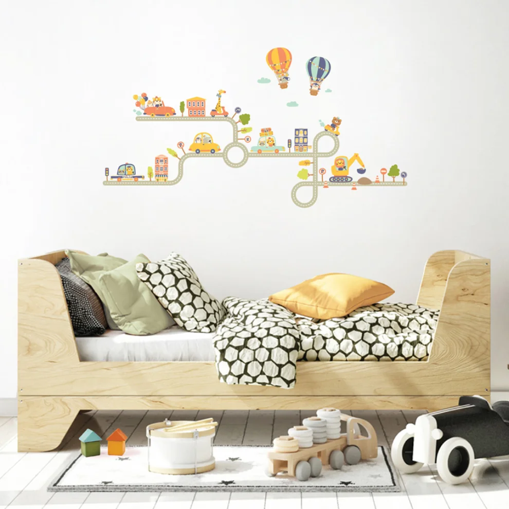 Jüppo - Traffic in the City-1 Wall Sticker