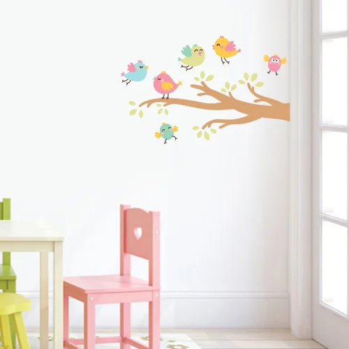 Jüppo - Bunch of Birds on a Branch Wall Sticker - Right to Left