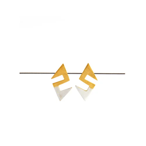 Studio Deka - Hook Figurine Gold Plated Silver Earrings