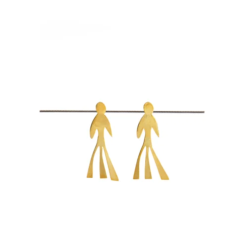 Studio Deka - Human Figurine Gold Plated Silver Earrings