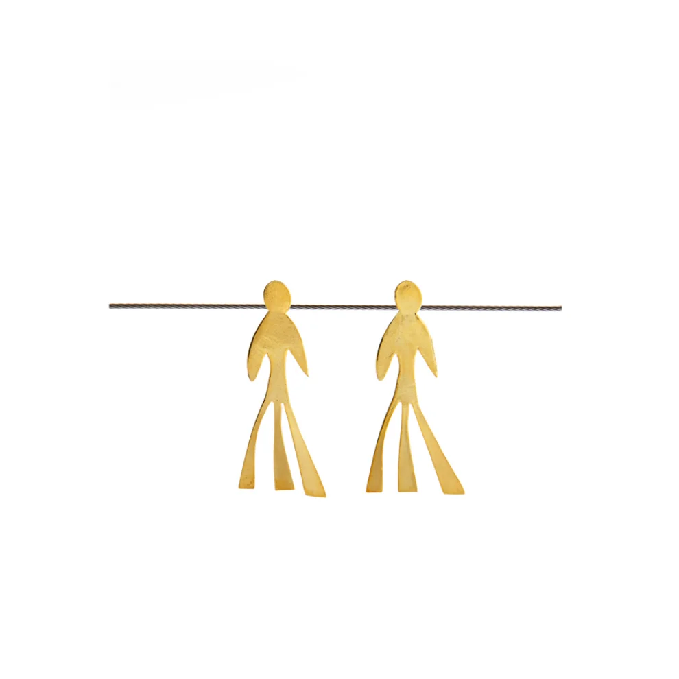 Studio Deka - Human Figurine Gold Plated Silver Earrings