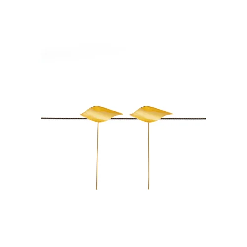 Studio Deka - Leaf Symbol Gold Plated Silver Earrings