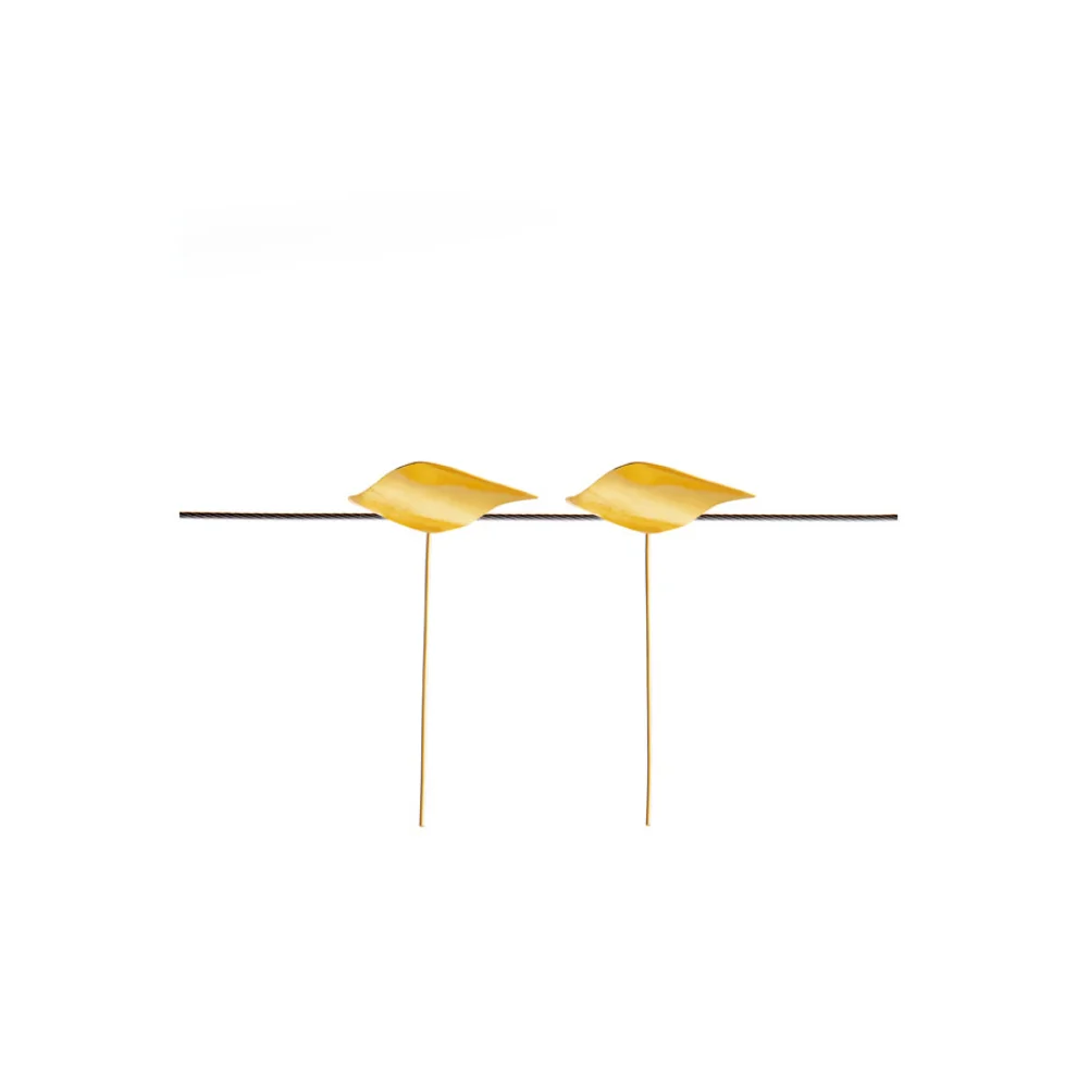 Studio Deka - Leaf Symbol Gold Plated Silver Earrings