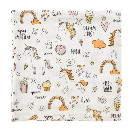 Bone Dea - Dream Big Unicorn Müslin Blanket