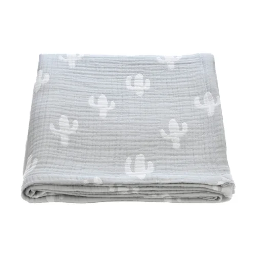 Bone Dea - 4 Layered Grey Cactus Müslin Blanket