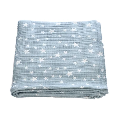 Bone Dea - 4 Layered Blue Stars Müslin Blanket