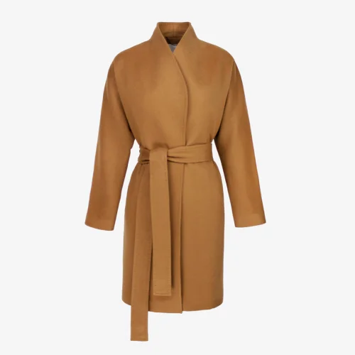 Faund - Oval Double Breasted Belted Coat