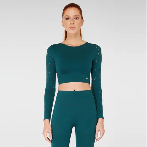 Jerf - Naples Uzun Kol Crop Top Econyl