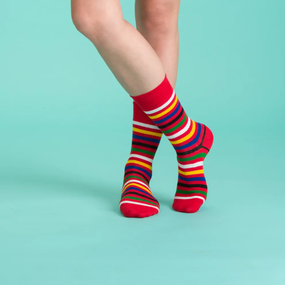 EKRIA - Colorful Striped Bauhaus Socks