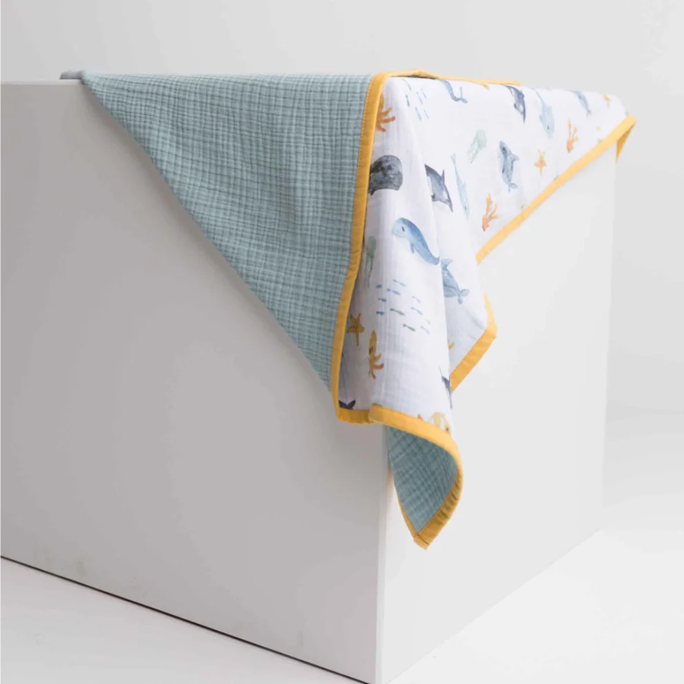 Bebe Bellota - Ocean 6 Layer Organic Baby Muslin Quilt