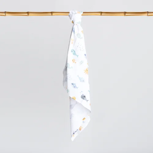 Bebe Bellota - Ocean 2 Layer Organic Baby Muslin Sweddle