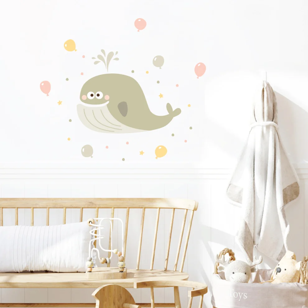 Jüppo - Cute Whale And Balloons Wall Sticker