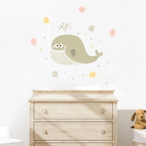 Jüppo - Cute Whale And Balloons Wall Sticker