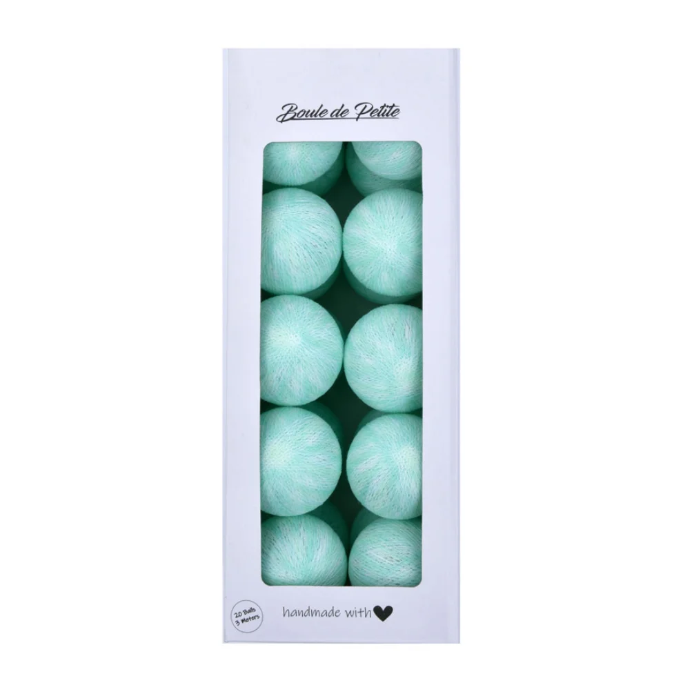 Boule De Petite - Marble Water Green Işıklı Top Aydınlatma