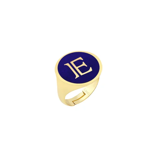 Linya Jewellery - Enamel Letter Ring - Letter E