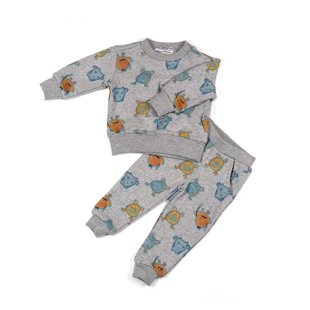 Berkiddo - Monster Patterned Tracksuit Set