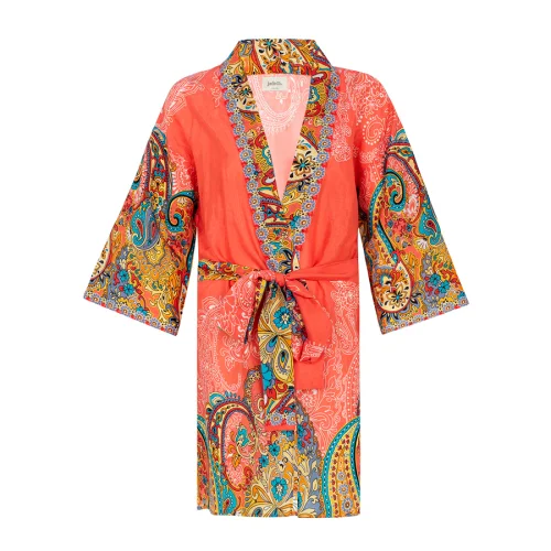 Jade and Mate	 - Orange Ethnic Short Kimono