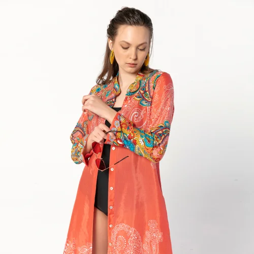 Jade and Mate	 - Orange Ethnic Long Shirt