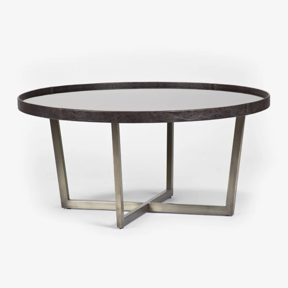 Estetik Decor - Kongo Tall Leather Coffee Table