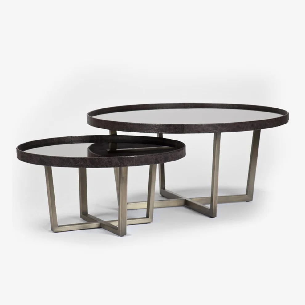 Estetik Decor - Kongo Tall Leather Coffee Table