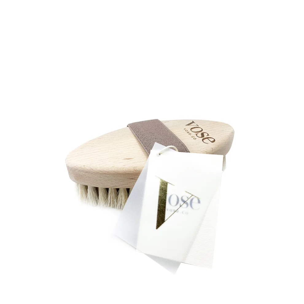 Vose	 - Original Horse Hair Dry Face and Body Brush (Tulip) Set - Natural Exfoliating Face & Body Brush