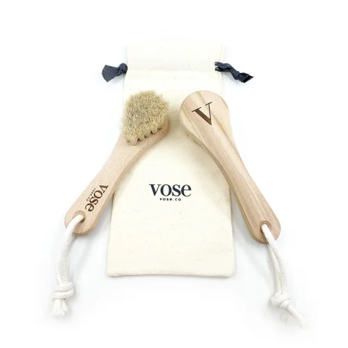 Vose	 - Natural Exfoliating Face Brush, Horse Hair Dry Face Brush