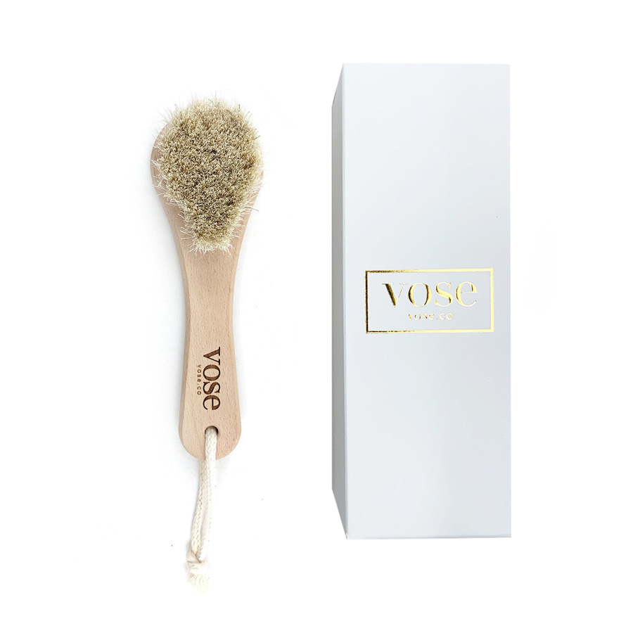 Natural Exfoliating Face Brush, Horse Hair Dry Face Brush