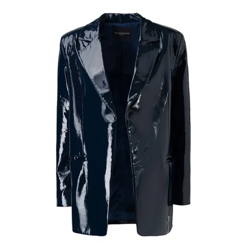 STUDIORARE - Mystique' Navy Vinyl Blazer Jacket