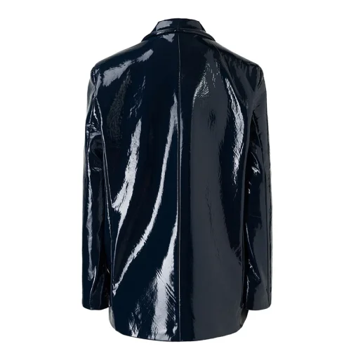 STUDIORARE - Mystique' Navy Vinyl Blazer Jacket