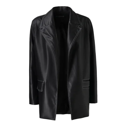 STUDIORARE - Black Cat' White Stitch Blazer Jacket